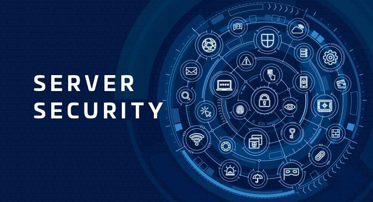serverguard2 Digital server security concept with lock and technology icons, symbolizing data protection, secure infrastructure, and cybersecurity systems.